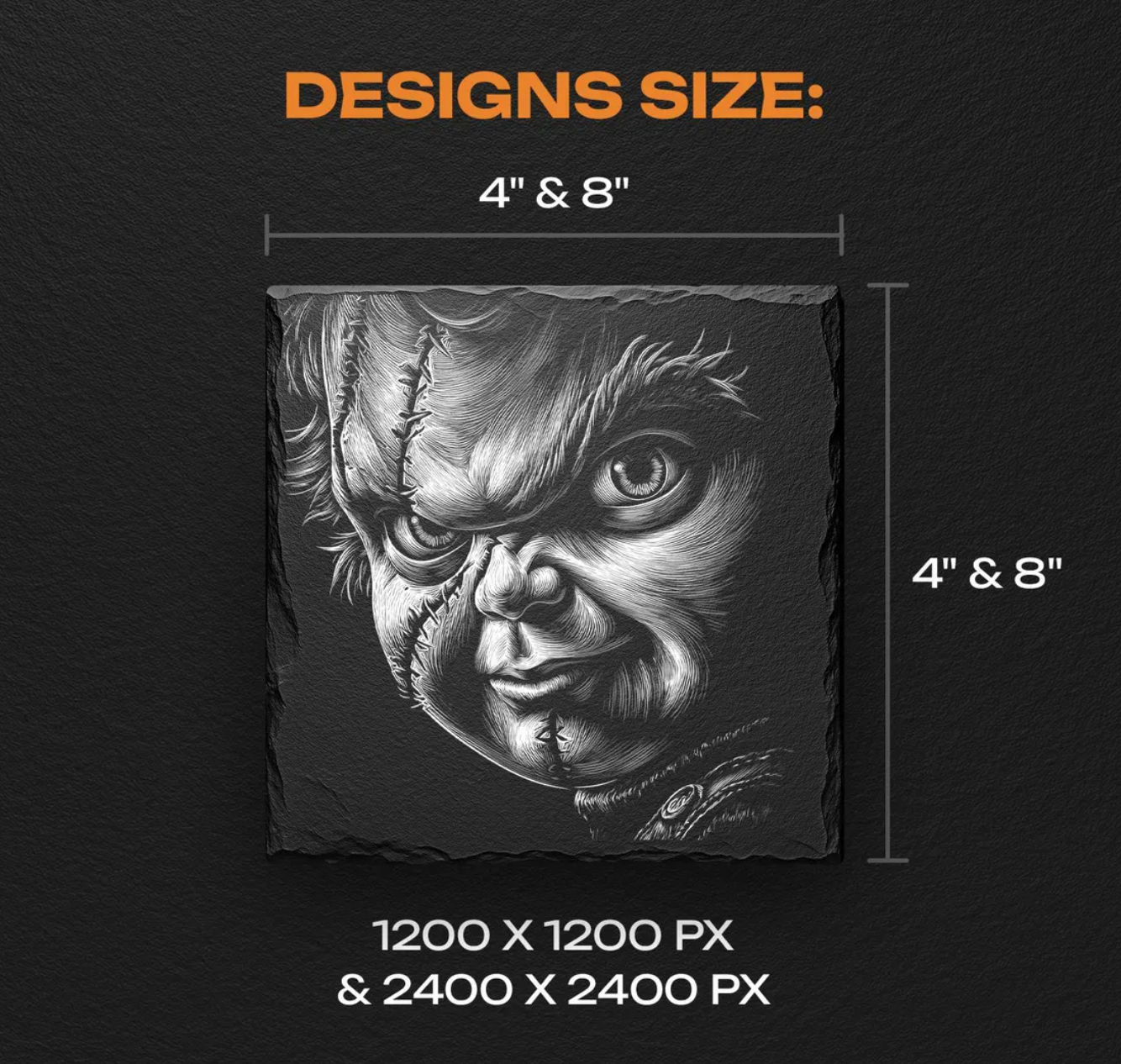 Horror Icons Classic Portrait Slate Coaster Set (4-Pack)