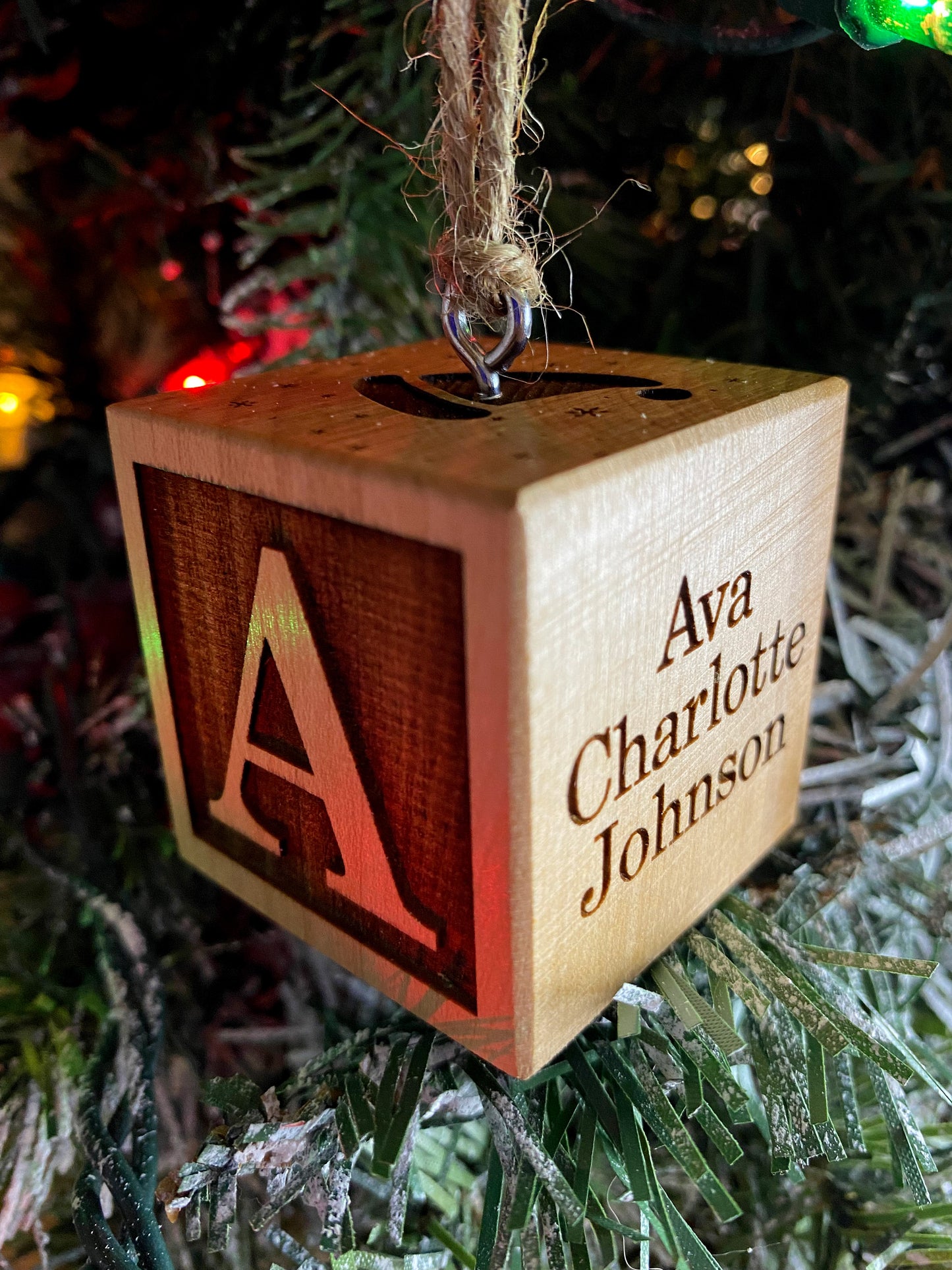 First XMAS Block Ornament
