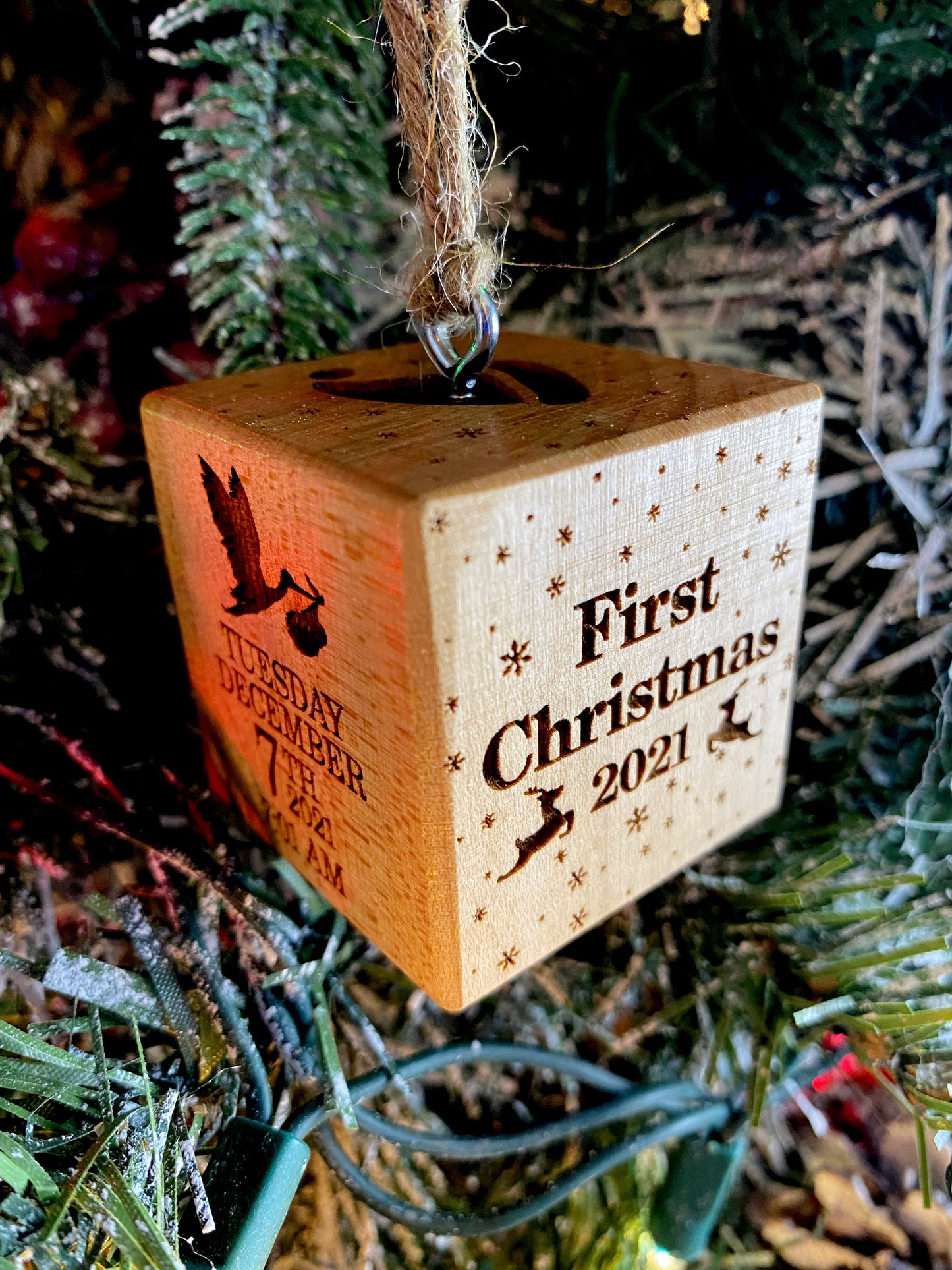 First XMAS Block Ornament