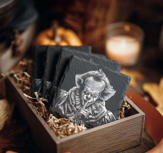 Horror Icons “Shh” Slate Coaster Set (4-Pack)