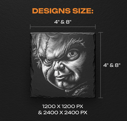 Horror Icons Classic Portrait Slate Coaster Set (4-Pack)