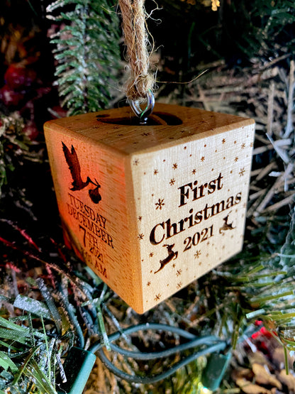First XMAS Block Ornament