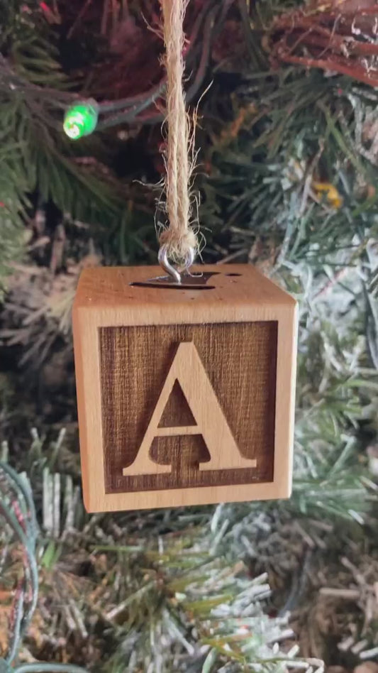 First XMAS Block Ornament